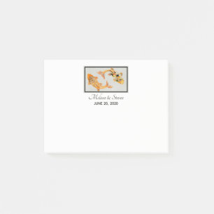 Stylish Gold Koi Fish Wedding Event Post-it Notes