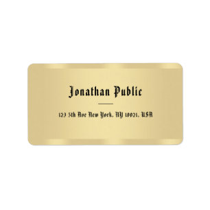 Stylish Gold Look Classic Old Style Text Name Label