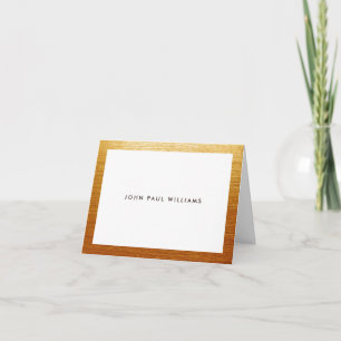 Stylish Gold Metal Brushed Elegant Stylish Classic Note Card