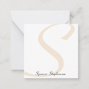 Stylish Gold Monogram Minimalist Note Card