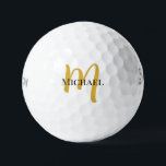 Stylish Gold Monogram Srixon Soft Feel 12 Pack Golf Balls<br><div class="desc">Gold Colour Monogram Modern Elegant Trendy Template Outdoor Sports Equipment Golf Ball / 12 Pack Srixon Soft Feel 13 Golf Balls.</div>