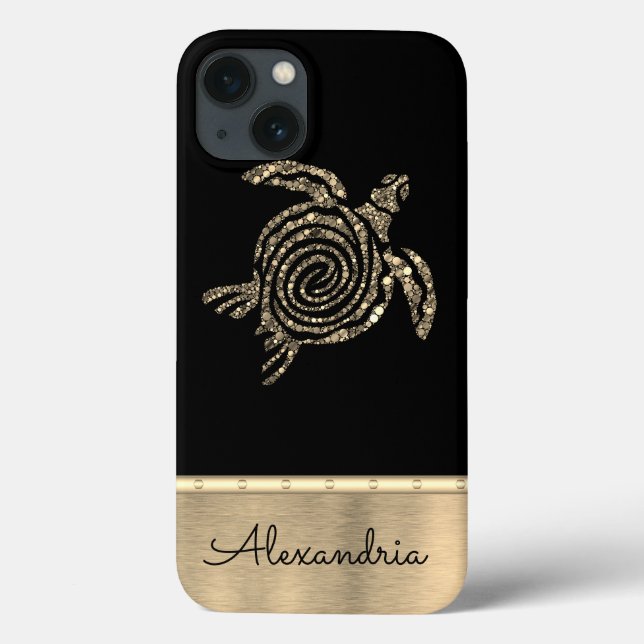 Stylish Gold Mosaic Turtle  Case-Mate iPhone Case (Back)