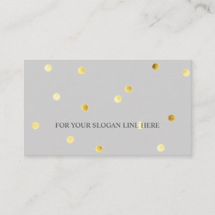 Stylish Gold Polka Dot Pattern Grey Business Card
