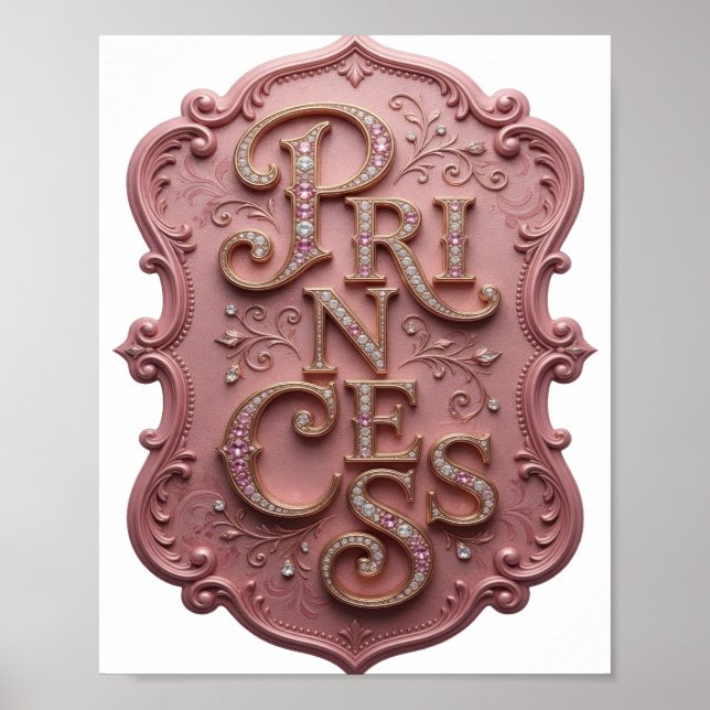 Stylish Gold PRINCESS Design Poster (Front)