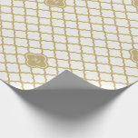 Stylish Gold Quatrefoil Pattern Wedding Monogram M Wrapping Paper<br><div class="desc">Designed by fat*fa*tin. Easy to customize with your own text,  photo or image. For custom requests,  please contact fat*fa*tin directly. Custom charges apply.
www.zazzle.com/fat_fa_tin
www.zazzle.com/color_therapy
www.zazzle.com/fatfatin_blue_knot
www.zazzle.com/fatfatin_red_knot
www.zazzle.com/fatfatin_mini_me
www.zazzle.com/fatfatin_box
www.zazzle.com/fatfatin_design
www.zazzle.com/fatfatin_ink</div>