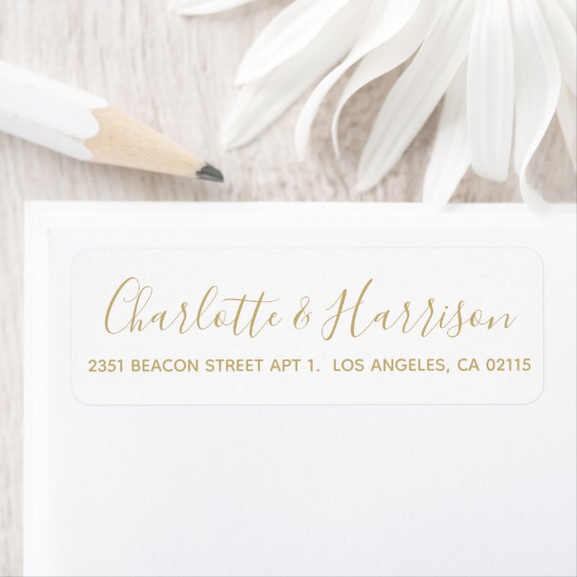 Stylish gold script simple elegant chic wedding (Insitu)