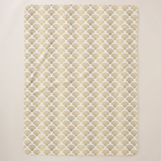 Stylish Gold Seashell Sherpa Blanket