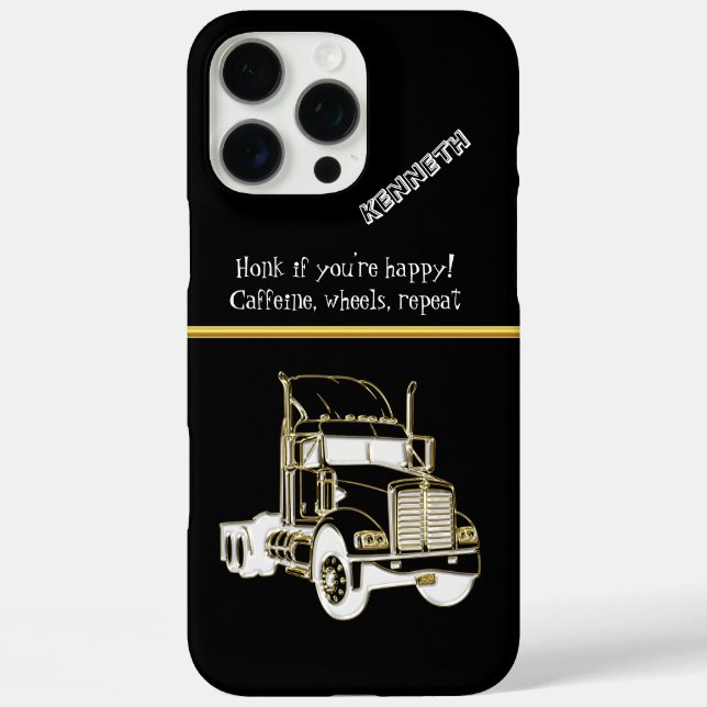 Stylish Gold Semi-Truck Graphic Case-Mate iPhone Case (Back)