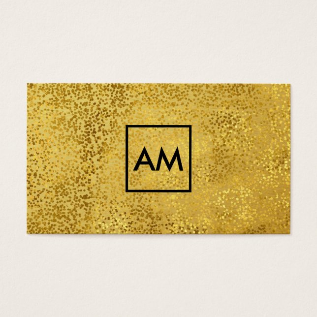 Stylish Gold Specks Metallic Gold Monogramme (Devant)