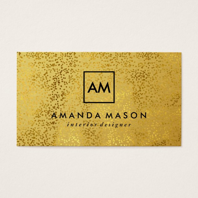 Stylish Gold Specks Metallic Gold Monogramme (Devant)