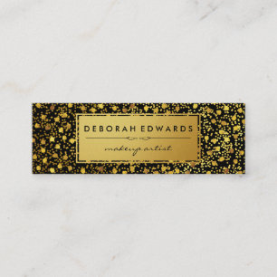 Stylish Gold Specks Pattern Metallic Gold Label Mini Business Card