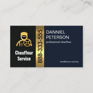 Stylish Gold Stripe Chauffeur Driver Business Card