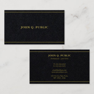 Stylish Gold Text Template Luxurious Premium Black Business Card