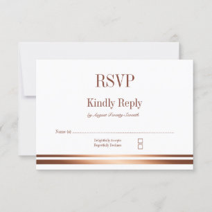 Stylish Gold Text Wedding RSVP Card