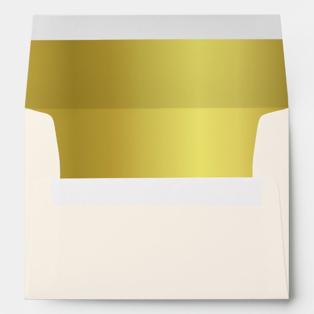 Stylish Gold Tone and Ivory Wedding Envelopes (Back (Bottom))