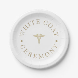 Stylish Gold White Coat Ceremony  Paper Plate