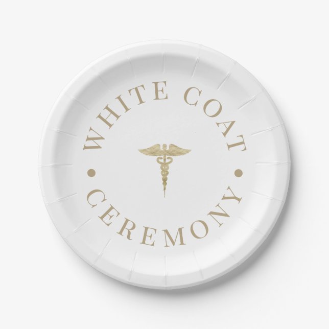 Stylish Gold White Coat Ceremony  Paper Plate (Front)