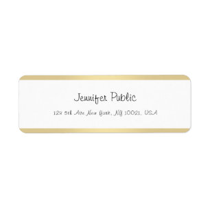 Stylish Gold White Handwritten Modern Minimalist