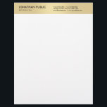 Stylish Gold White Modern Elegant Simple Template Letterhead<br><div class="desc">Stylish Gold White Modern Elegant Simple Template Letterhead.</div>