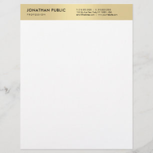 Stylish Gold White Modern Elegant Simple Template Letterhead