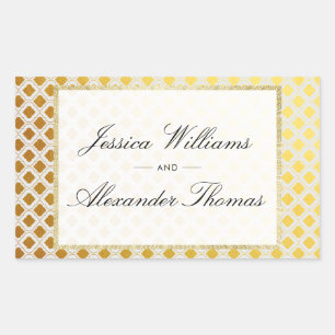 Stylish Gold & White Wedding Sticker