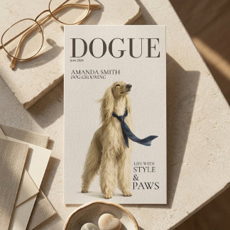 Stylish Golden Afghan Hound Dogue Business Card