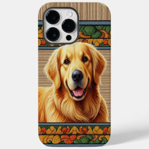 Stylish Golden Retriever Dog Colourful Frame Case-Mate iPhone 14 Pro Max Case