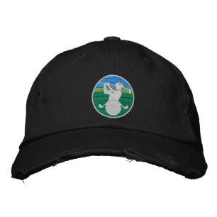 Stylish Golfer Striped Circle Elegant Design Embroidered Hat
