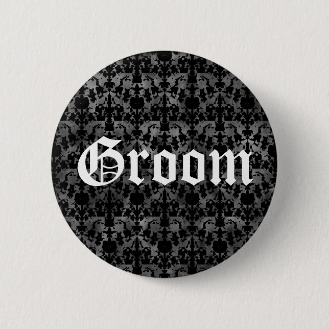 Stylish Gothic groom 2 Inch Round Button (Front)