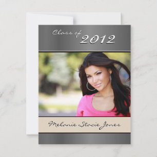 Stylish Grad Announcement / Invitation - Silver
