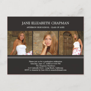 Stylish Grad Graduation Postcard