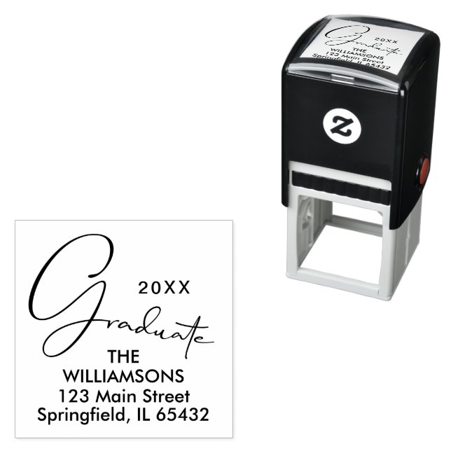 Stylish Graduate Script Return Address Self-inking Stamp (In Situ)