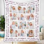 Stylish GRANDMA Personalized 12 Photo Collage Fleece Blanket<br><div class="desc">Introducing the perfect gift for the "Best Grandma Ever" - an elegant and modern fleece blanket featuring a photo collage of up to 12 of her favourite pictures! This stylish and unique gift is perfect for Mother's Day, your grandmas birthday, grandparents day, or just to show her some appreciation for...</div>