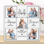 Stylish GRANDMA Personalized 5 Photo Collage Plaque<br><div class="desc">Surprise your grandma this mothers day with a personalized 5 photo unique grandmother poem & monogram plaque. "Always My Grandma, Forever My Friend" Personalize this grandma plaque with favourite photos, message and name.. Visit our collection for the best grandma mother's day gifts and personalized grandmother gifts. COPYRIGHT © 2022 Judy...</div>