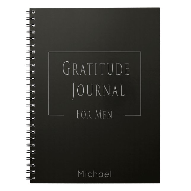 Stylish Gratitude Journal for Men Dark Brown (Front)