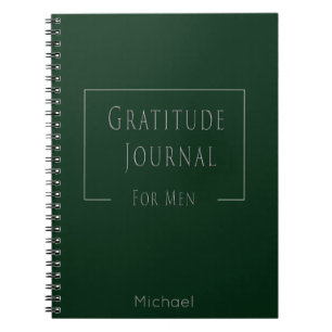 Stylish Gratitude Journal for Men Dark Green