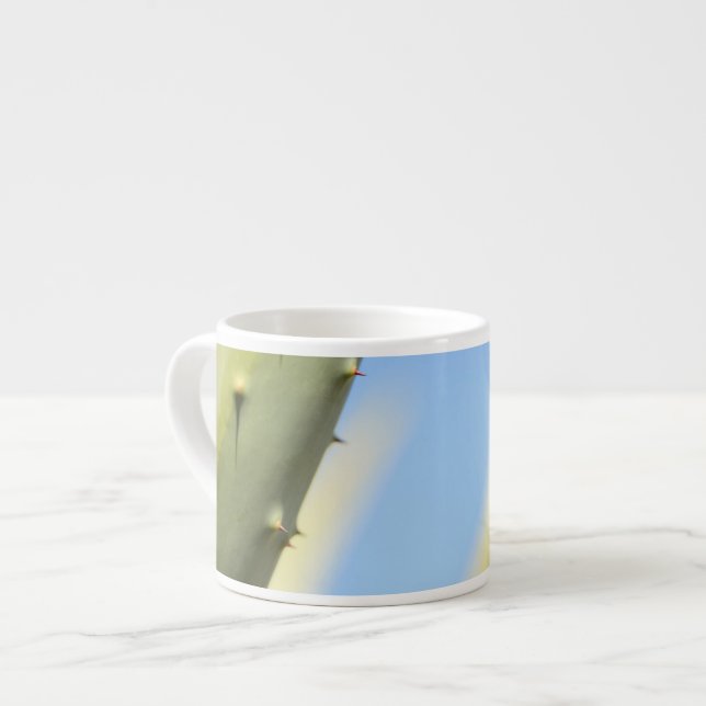 Stylish Green Aloe Blue Sky Espresso Coffee Mug (Front Left)