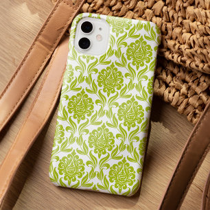 Stylish Green Damask Pattern iPhone 15 Pro Max Case