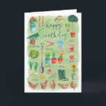 Stylish Green Gardening Garden Happy Birthday Card<br><div class="desc">Stylish birthday card for somebody who loves gardening and working in the garden.</div>