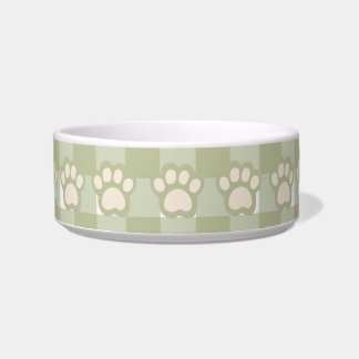 Stylish Green Gingham pet bowl