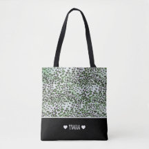 Stylish Green Leopard & Black Colour Personalized