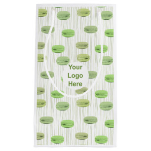 Stylish green macarons pastry personalized small gift bag