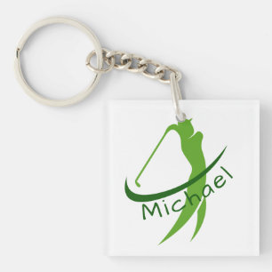 Stylish Green Named Swing Father's Day Keychain