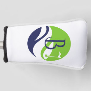 Stylish Green Navy Monogram Fairway Father's Day Golf Head Cover
