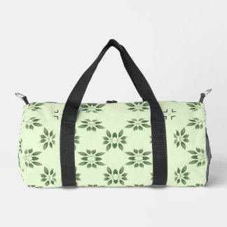 Stylish Green on Green Leaves Pattern Duffle Bag