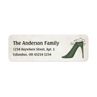 Stylish Green Shoe/Boot Return Address Labels