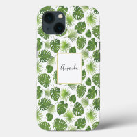 Stylish Green Tropical Leaves Pattern