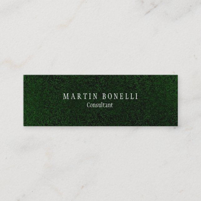 Stylish Green Unique Plain Clean Slim Mini Business Card (Front)