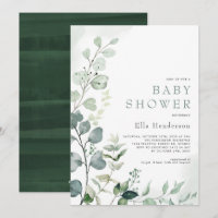 Stylish Greenery Eucalyptus Garden Baby Shower