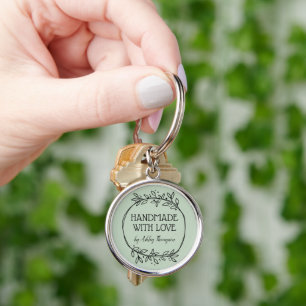 Stylish Greenery Wreath Handmade With Love Keychain